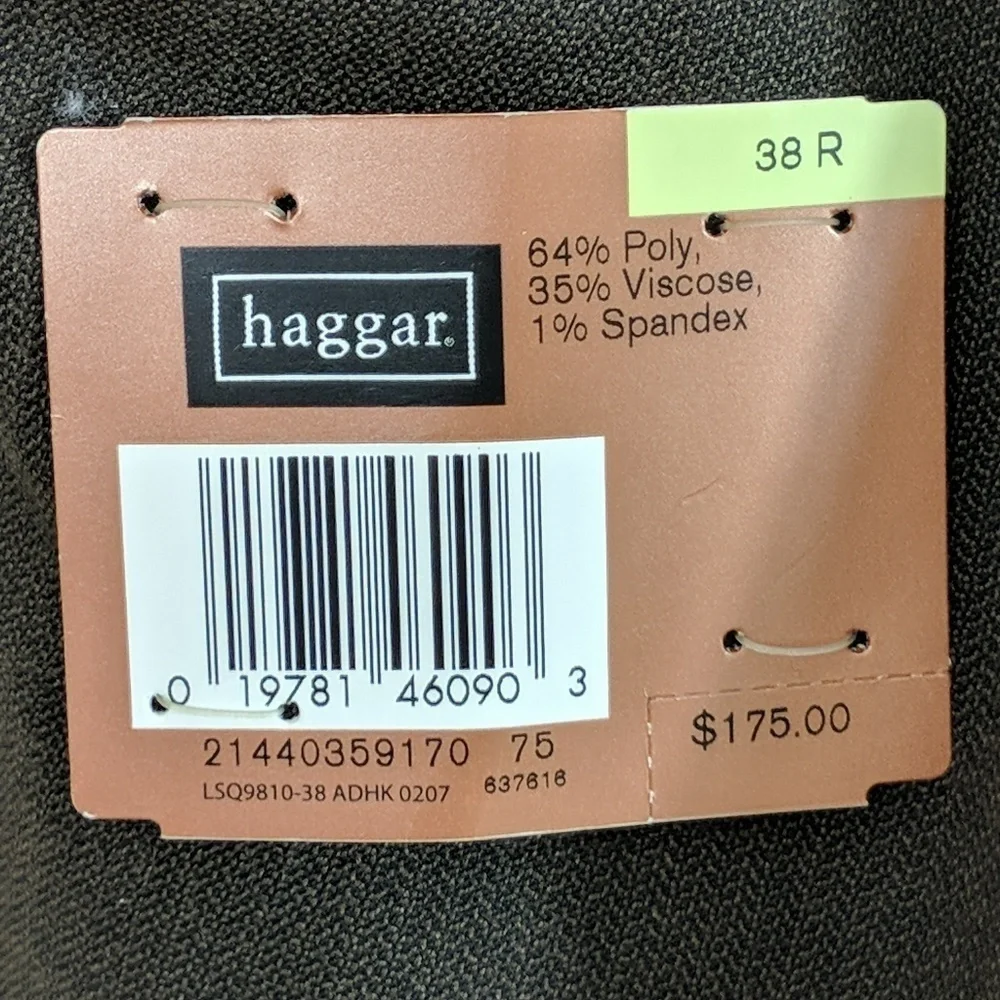Haggar Suit Jacket Mens 38 R Brown Suit Up‎ System